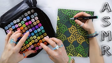 Organizing 100 Markers / Writing / Coloring *ASMR