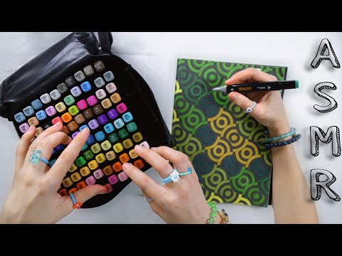 Organizing 100 Markers / Writing / Coloring *ASMR - YouTube