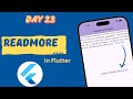 Read More Text in Flutter ||  How To Create Read More /Read Less text in Flutter