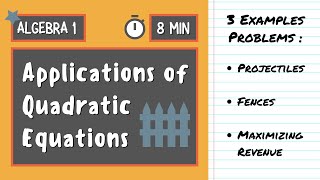 APPLICATIONS FOR QUADRATIC EQUATIONS | Most Common Word Problems | Algebra 1 screenshot 4