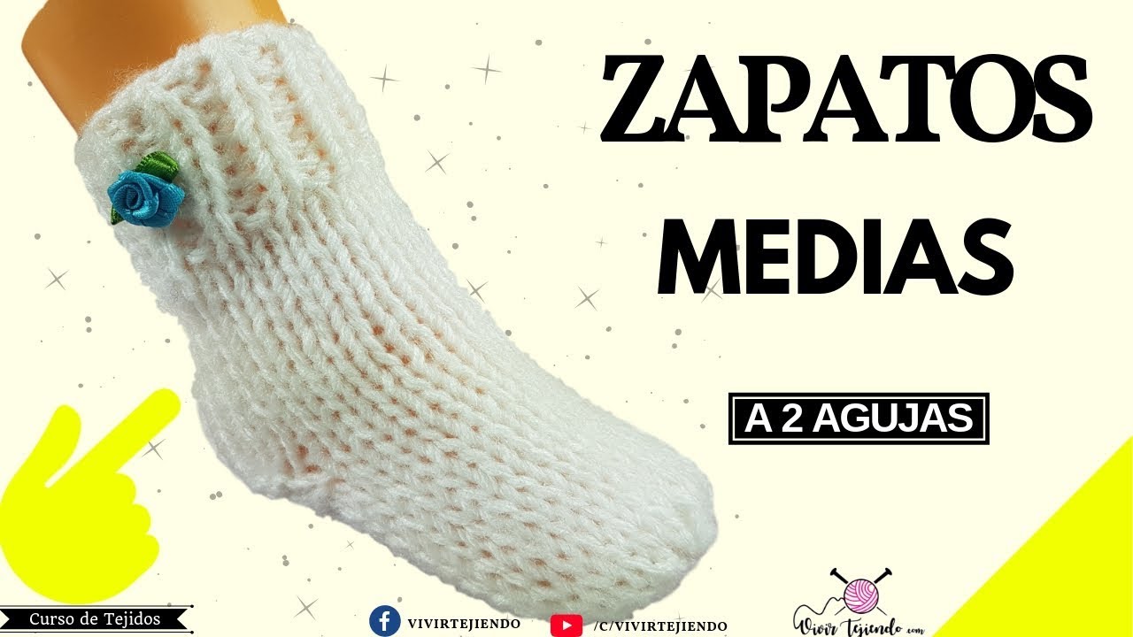 Zapato Media a dos Agujas para Bebes | Tejidos a Dos Agujas