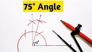 How to construct 75 degree angle with compass || 75° Angle || 75 डिग्री का कोण