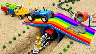 Diy tractor mini Bulldozer to making concrete road | Construction Vehicles, Road Roller #17