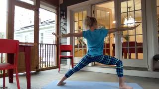 30 minute (last time on the porch?) flow with a LOT of balance/stability poses!
