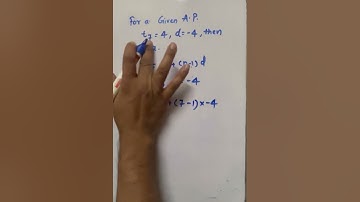 For a given A.P. t7=4, d=-4, then find a | Arithmetic progression class 10