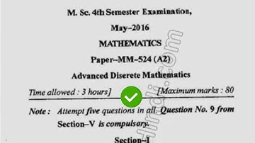 2016 Mdu MSc Mathematics 4th Sem Advance Discrete Mathematics Question Paper