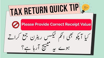 Please Provide Correct Receipt Value| Income Tax Return Form Errors| Solutions to Tax Return Errors