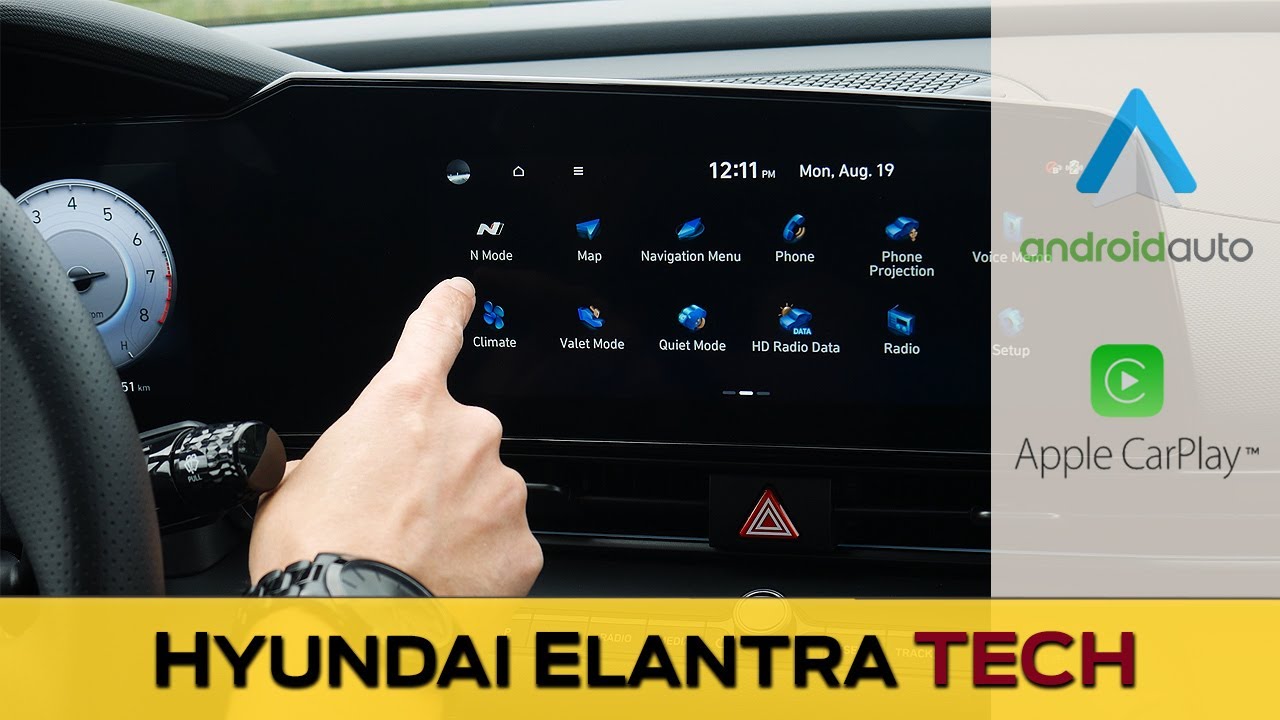 Hyundai Elantra Media Screen (2022-2025) | Apple CarPlay, Android Auto ...
