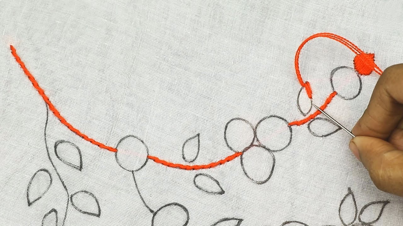 unique hand embroidery flower pattern for cushion cover / bed sheet