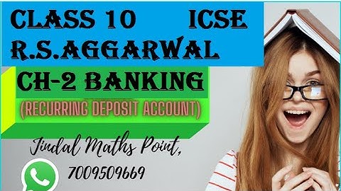 Ch-2 Banking Ex-2 Complete In One Shot From R. S. Aggarwal For ICSE Class 10 Math @jindalmathspoint