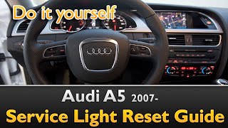 Audi A5 Service Light Interval Maintenance Life Reset - YouTube
