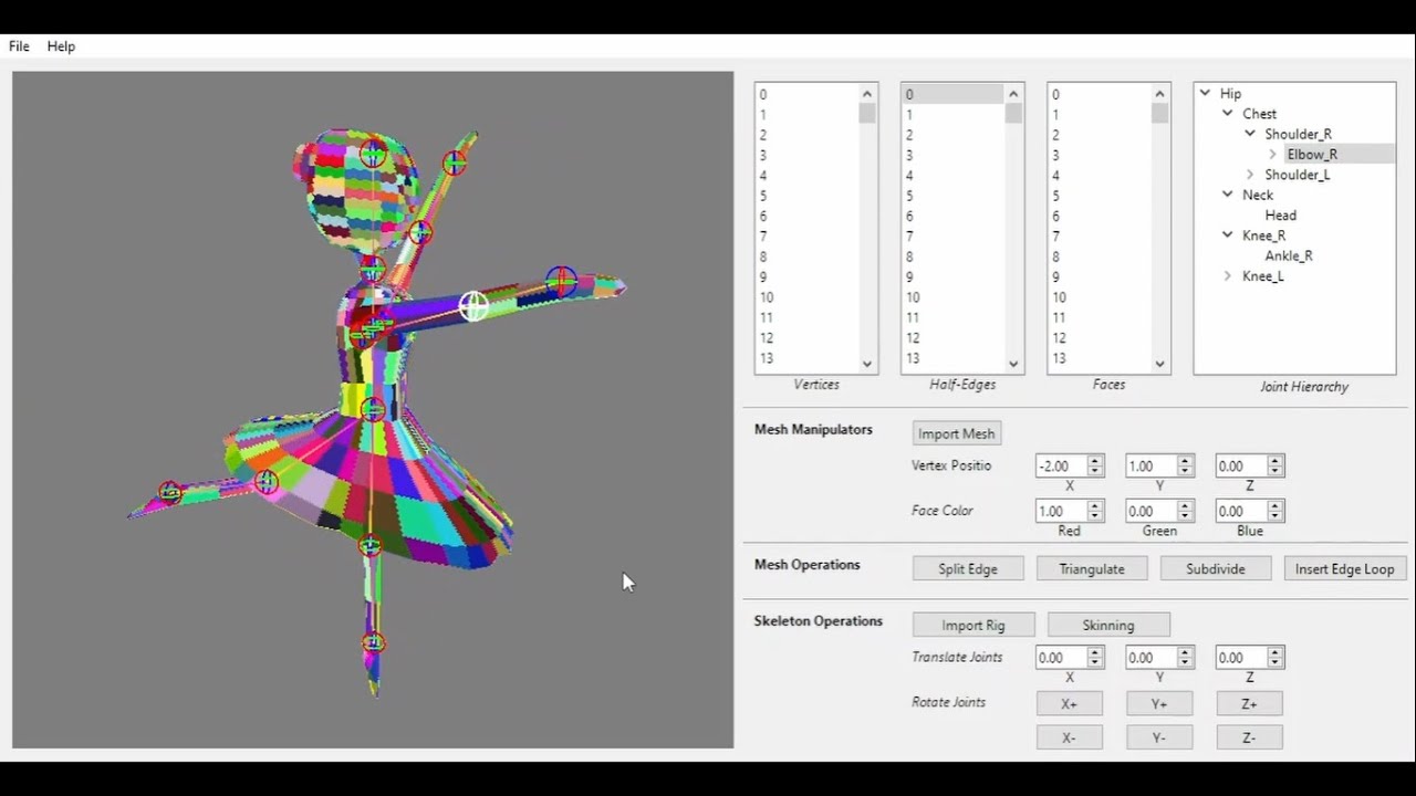 Mini-Maya Mesh Editor using OpenGL and C++