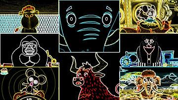 HICKORY DICKORY DOCK || ELEPHANT VS. BULL || THE 8 BEST CLOCK CRASHER || NEON OUTLINE || FX TUTORIAL