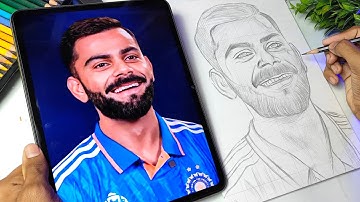 Draw With Me - Virat Kohli Drawing, How To Draw Virat Kohli, Outline Tutorial