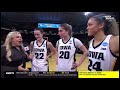 Caitlin clark kate martin and gabby marshall postgame sideline interview