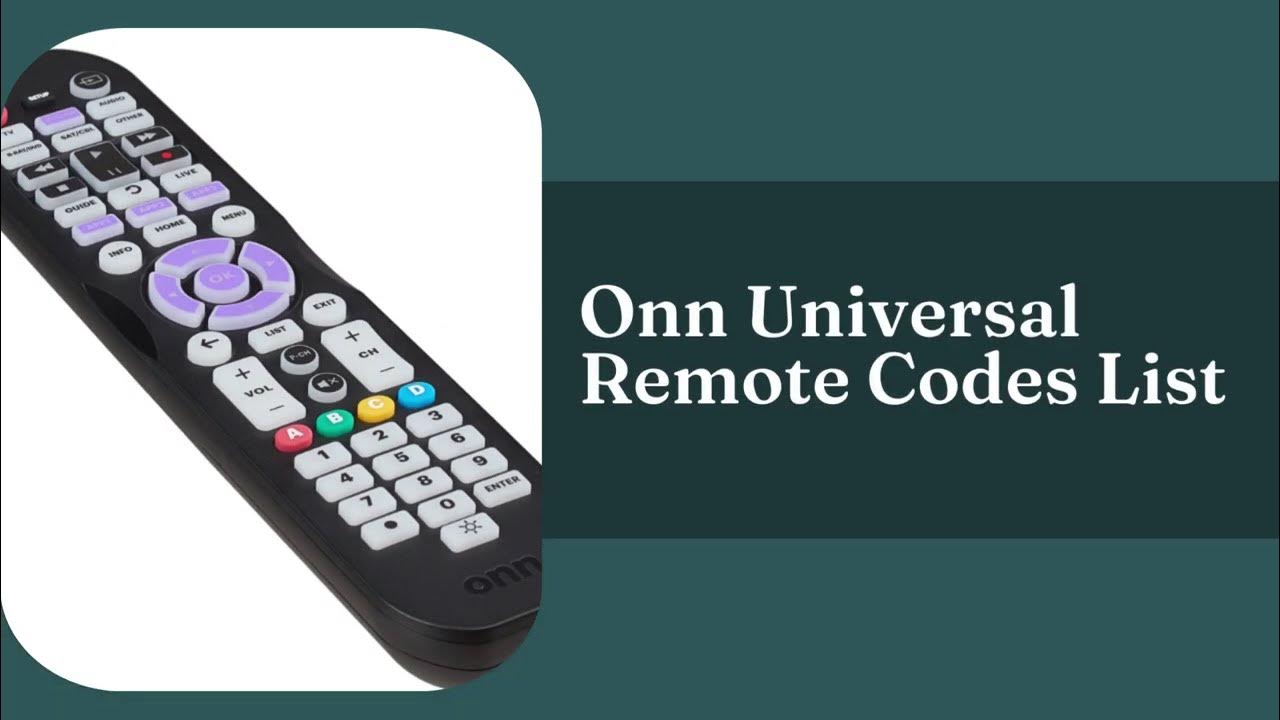 Find onn universal remote codes onn remote code list youtube