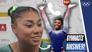 'Who is the most famous person in your phone book?' 📞 Gymnasts answer!