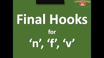 Final hooks n, f, v in shorthand by Chalkie Plank