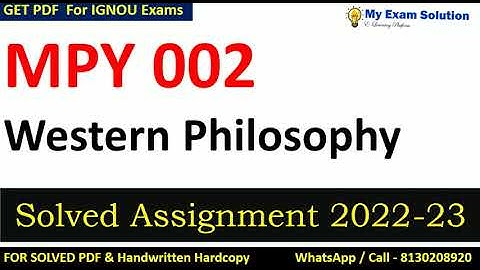 MPY 002   SOLVED ASSIGNMENT 2022-23 | In  English Medium  | IGNOU Solved Assignment 2022-23