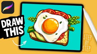 Draw a Breakfast Toast in Procreate + FREE Brush Set!