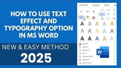 How to use text effect and Typography option in MS word New Update 2024  lecture no 12