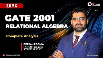 GATE CSE 2001 - Relational Algebra | Adjacency Relation | Constant Length Query | DBMS | Deepak