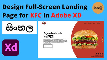UI Designing with Adobe XD - Design Full Screen Landing Page for KFC - Sinhala