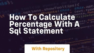 how to calculate percentage with a sql statement