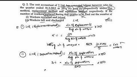 Labour Turnover Rate||Labour Cost||Replacement Method||Separation Method||Flux Method||