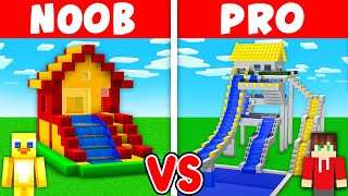 NOOB vs PRO: WATER SLIDE HOUSE CHALLENGE in Minecraft