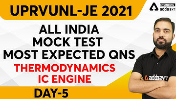 UPRVUNL JE 2021 | Mechanical Engg. | All India Mock Test Qns | Thermodynamics IC Engine #5
