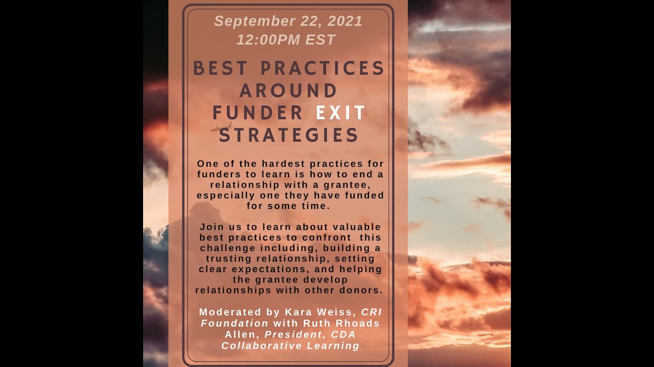 Best Practices Around Funder Exit Strategies