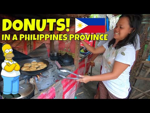 Cooking Donuts Over Fire from Scratch | PHILIPPINES