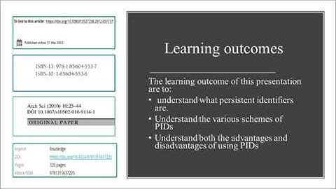 Persistent Identifiers
