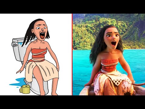 Moana Funny Drawing Meme | Try Not to Laugh 😂