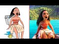 Moana funny drawing meme  try not to laugh 