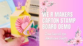 How to Use the Carton Stamp Board | Adorable Pink Lemonade Milk Carton We R Makers/American Crafts