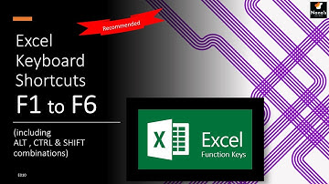 EXCEL Keyboard Shortcuts F1 to F6 (including ALT, CTRL & SHIFT Key Combinations)