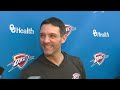 OKC Thunder Coach Mark Daigneault speaks to the media ahead of Round 2