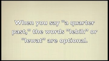 Telling Time in Indonesian
