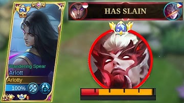 FINALLY A WORTHY YU ZHONG OPPONENT IN MYTHICAL GLORY RANK! | ARLOTT BEST BUILD - MLBB