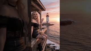Coastal Witch at Golden Hour | FogProphet Beach Short #goth #fogprophet #gothgirl