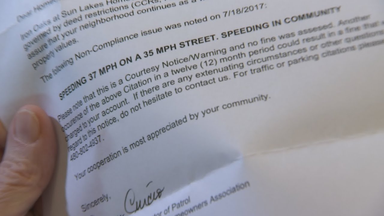Can Arizona HOAs issue you a speeding ticket? YouTube