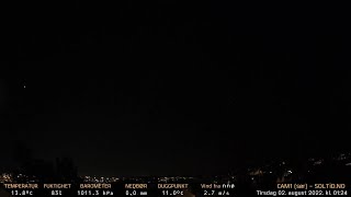 Timelapse Cam 1 - Natt til 2. august 2022