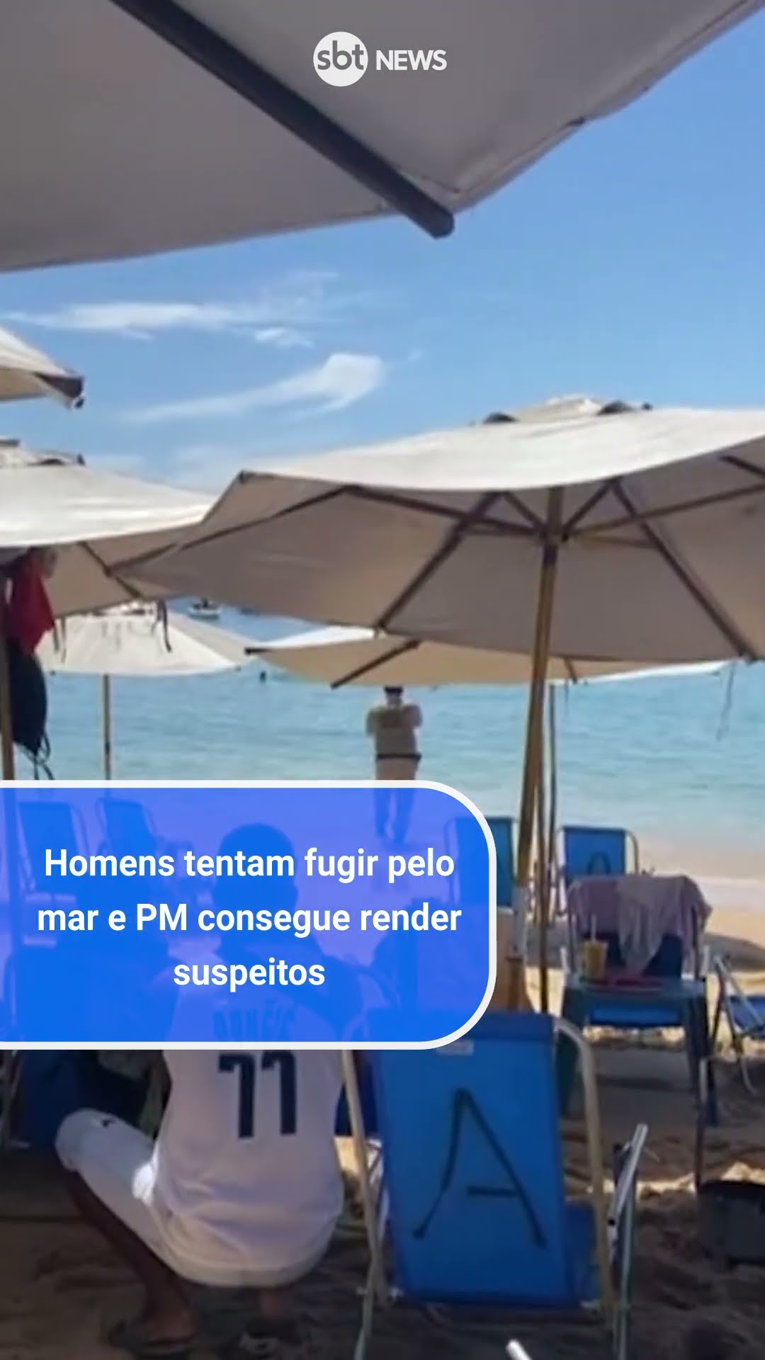 Homens tentam fugir entrando no mar e PM consegue render suspeitos