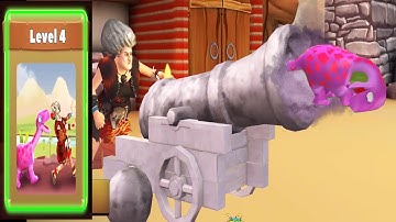 Scary Teacher Stone Age Level 4 Cannon Pranks All Endings Gameplay Walkthrough | Wow Game Gameplay