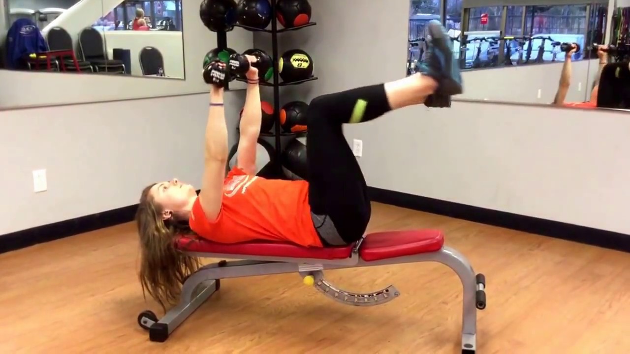 Alternating Chest Press with Alternating Leg Lowers YouTube