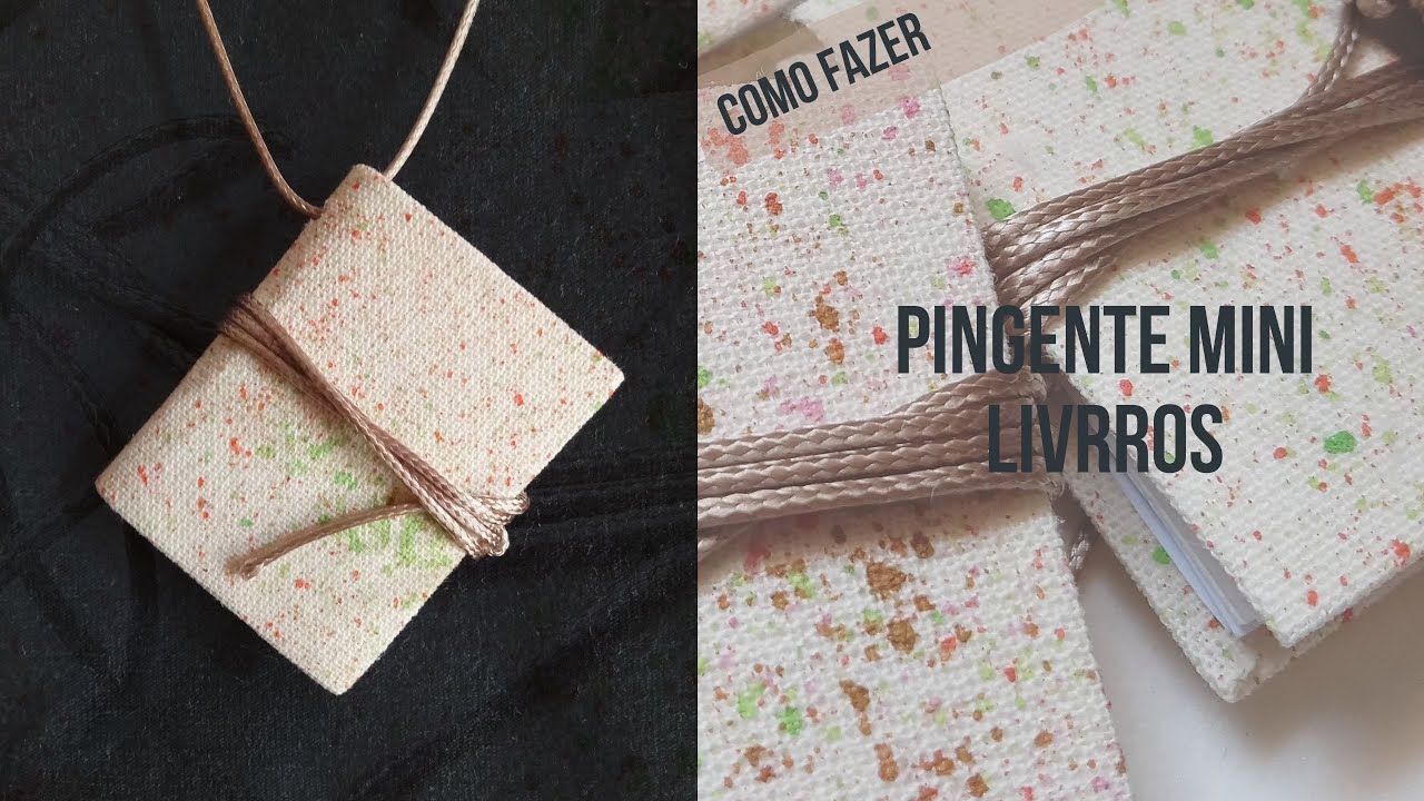 Pingente de Mini Livro em Encadernação Artesanal