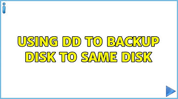 Using dd to backup disk to same disk