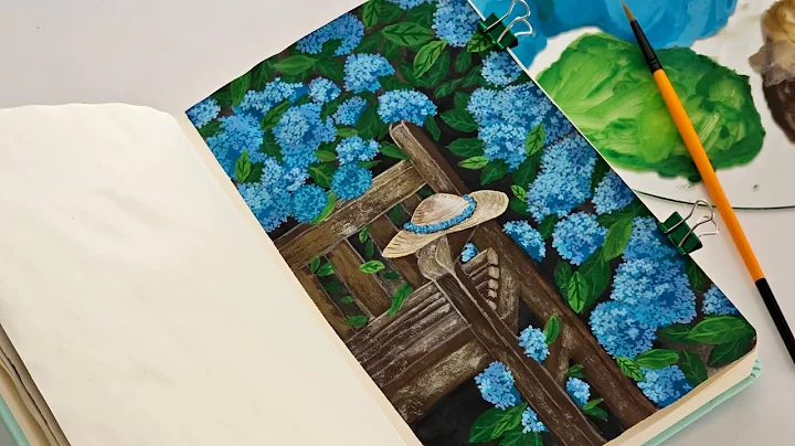 Hydrangea Painting : Gouache Painting Tutorial Step by Step